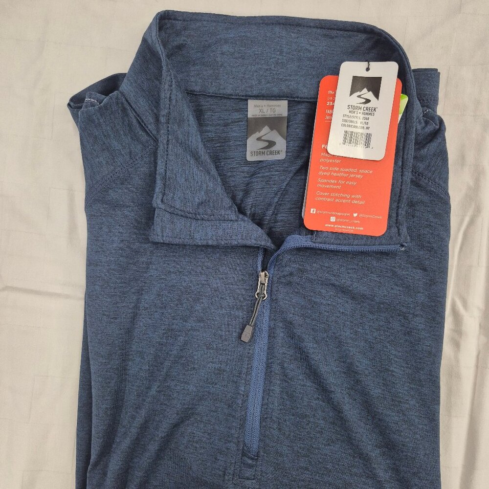 Storm Creek Pacesetter 1/4 Zip Sueded Jersey Men's XL Navy